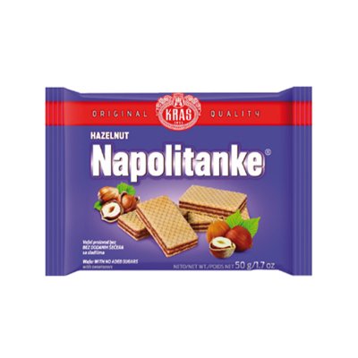 Napolitanke bez cukru ořechové 50 g